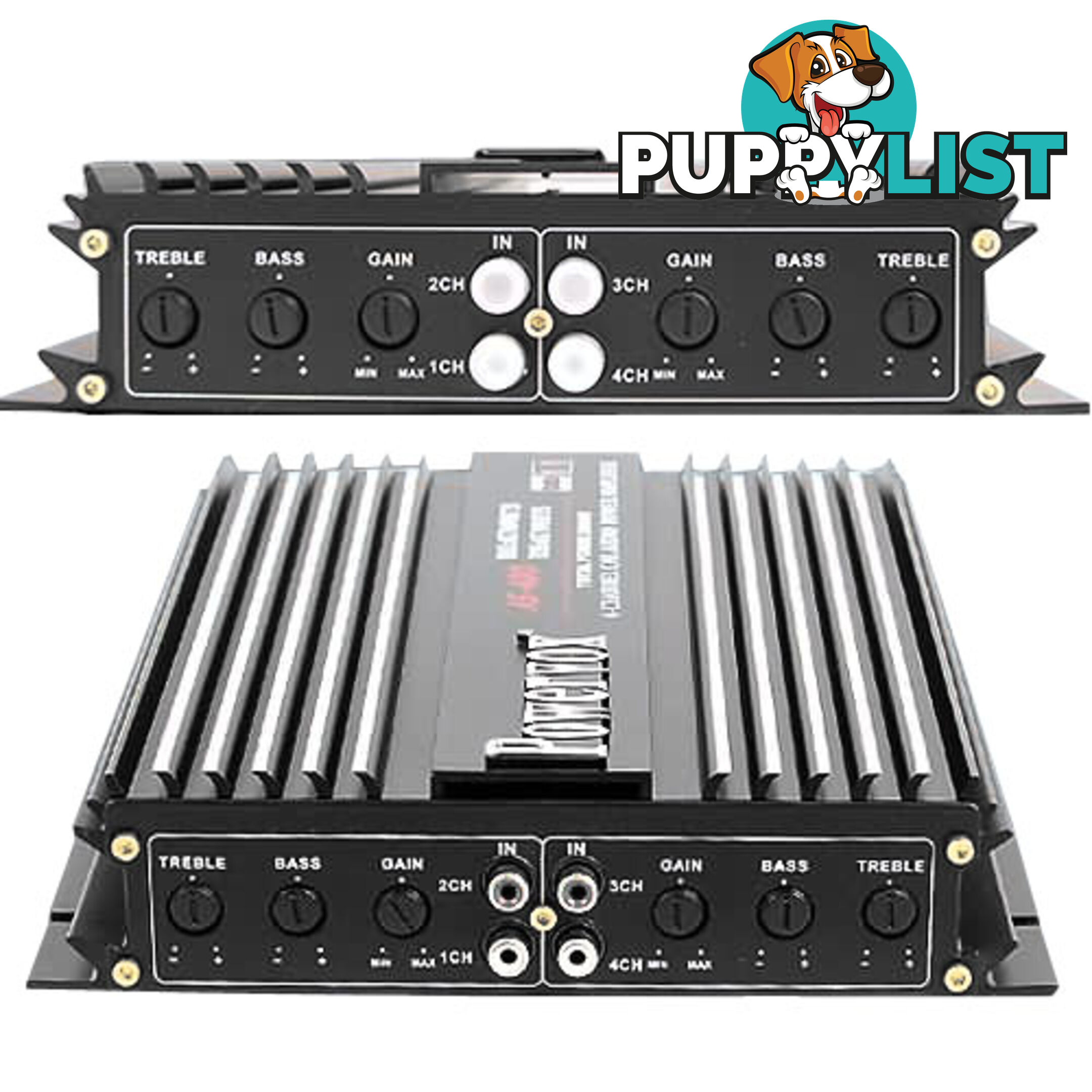 New PowerVox 2800 Watt 4 Channel Car Amplifier Black