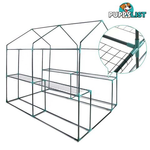 Greenhouse with Transparent PVC Cover - 1.9M x 1.2M