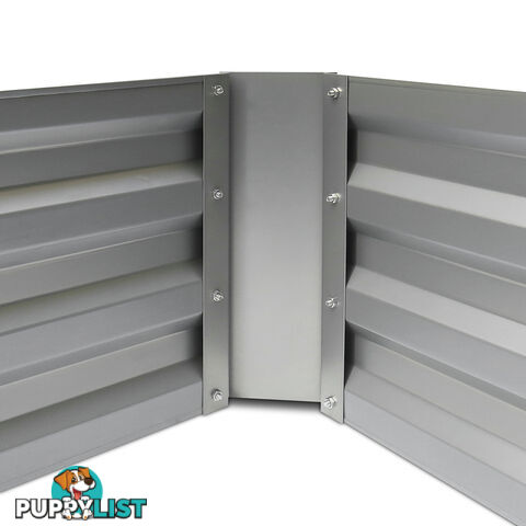 Galvanised Raised Garden Bed - 150 x 90 x 30cm - Aluminium White