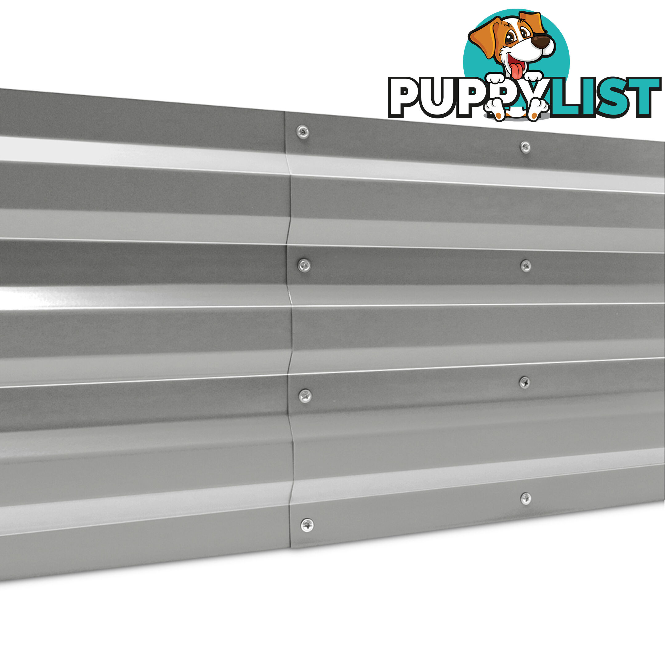 Galvanised Raised Garden Bed - 150 x 90 x 30cm - Aluminium White