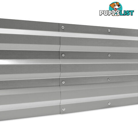 Galvanised Raised Garden Bed - 150 x 90 x 30cm - Aluminium White