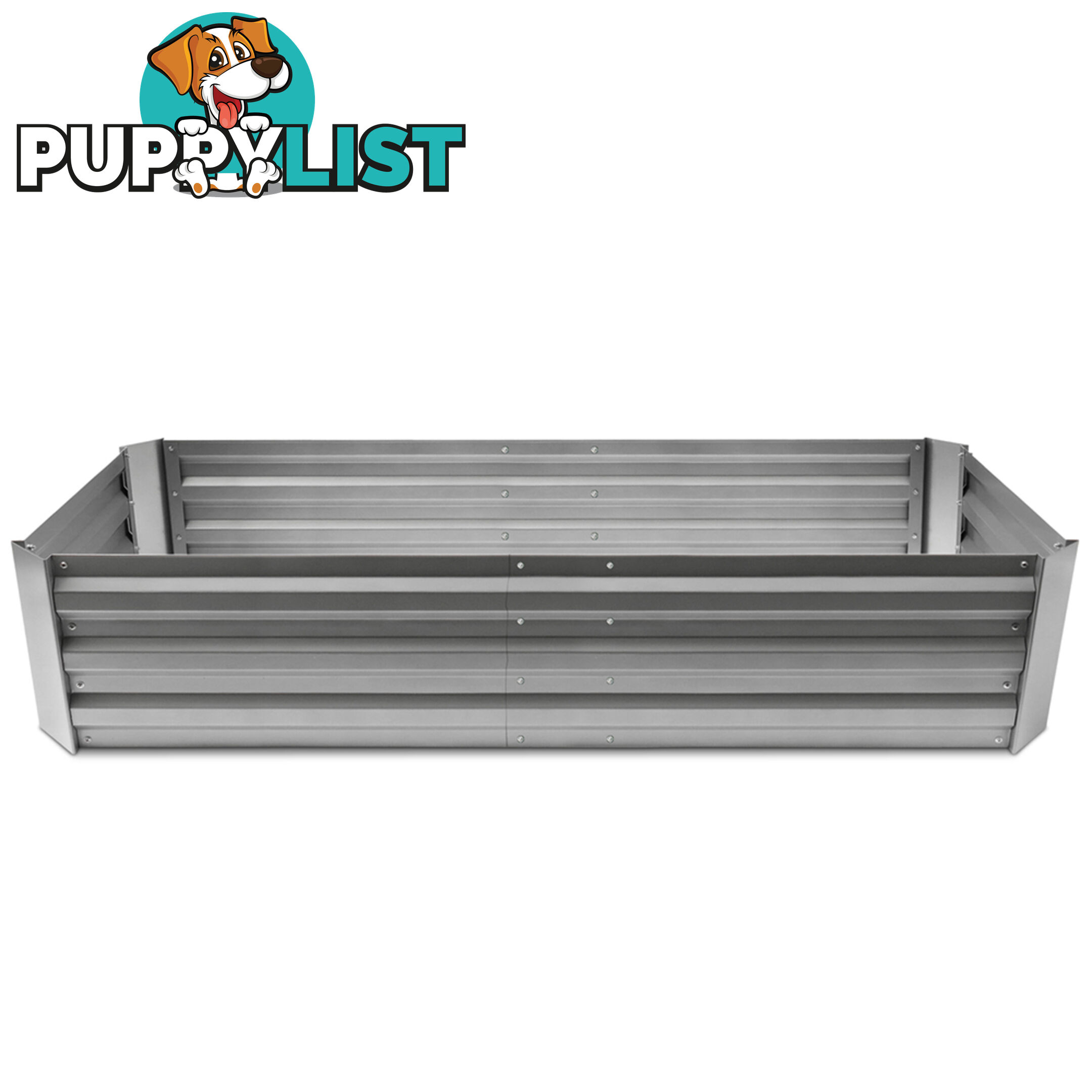 Galvanised Raised Garden Bed - 150 x 90 x 30cm - Aluminium White