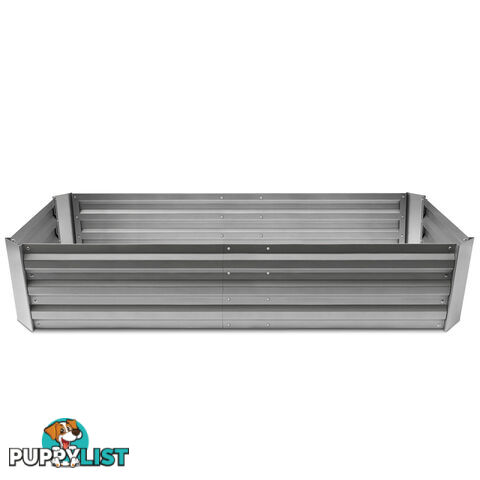 Galvanised Raised Garden Bed - 150 x 90 x 30cm - Aluminium White