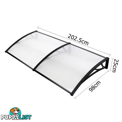 DIY Window Door Awning Cover Transparent 100 x 200cm