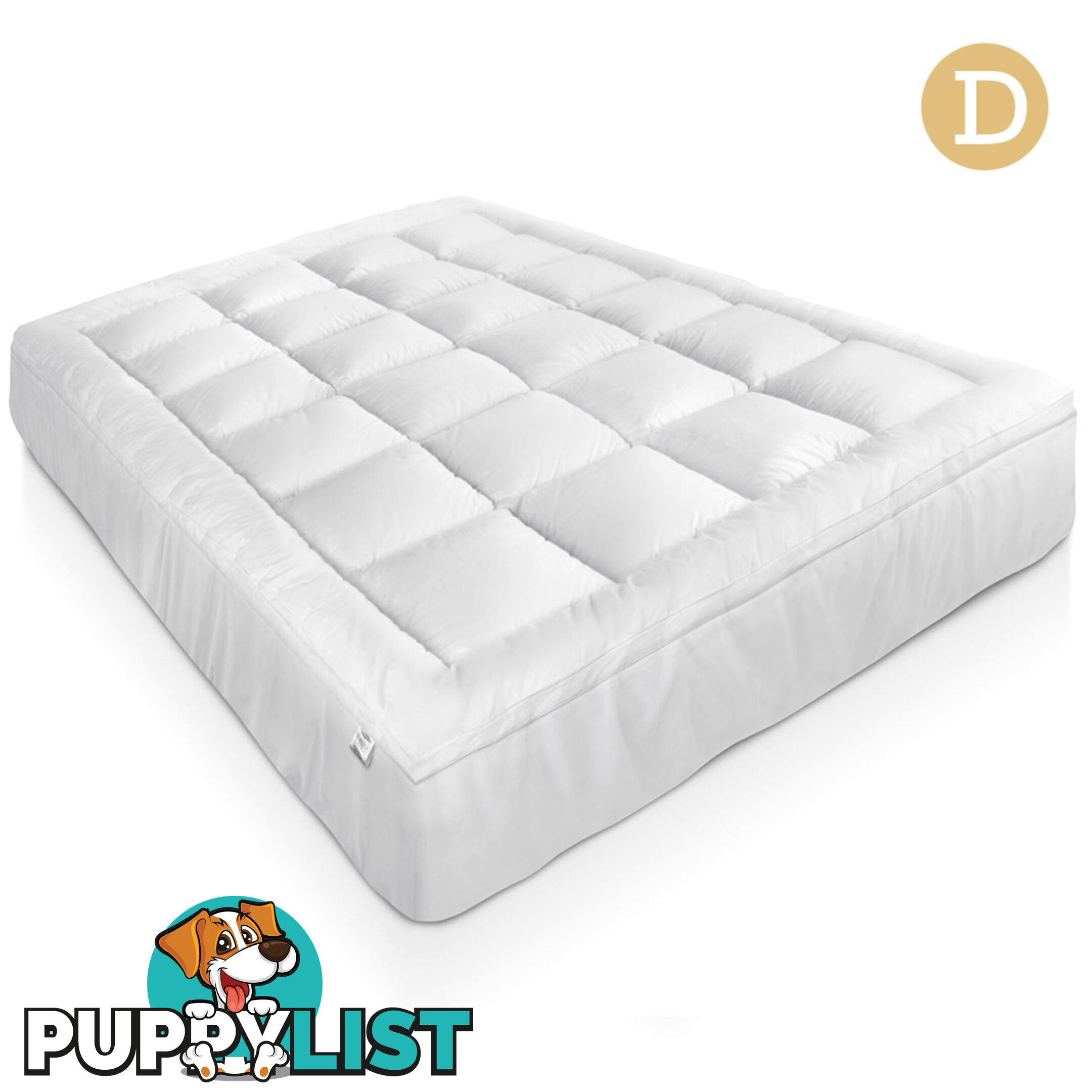 Duck Feather & Down Pillowtop Matress Topper - Double