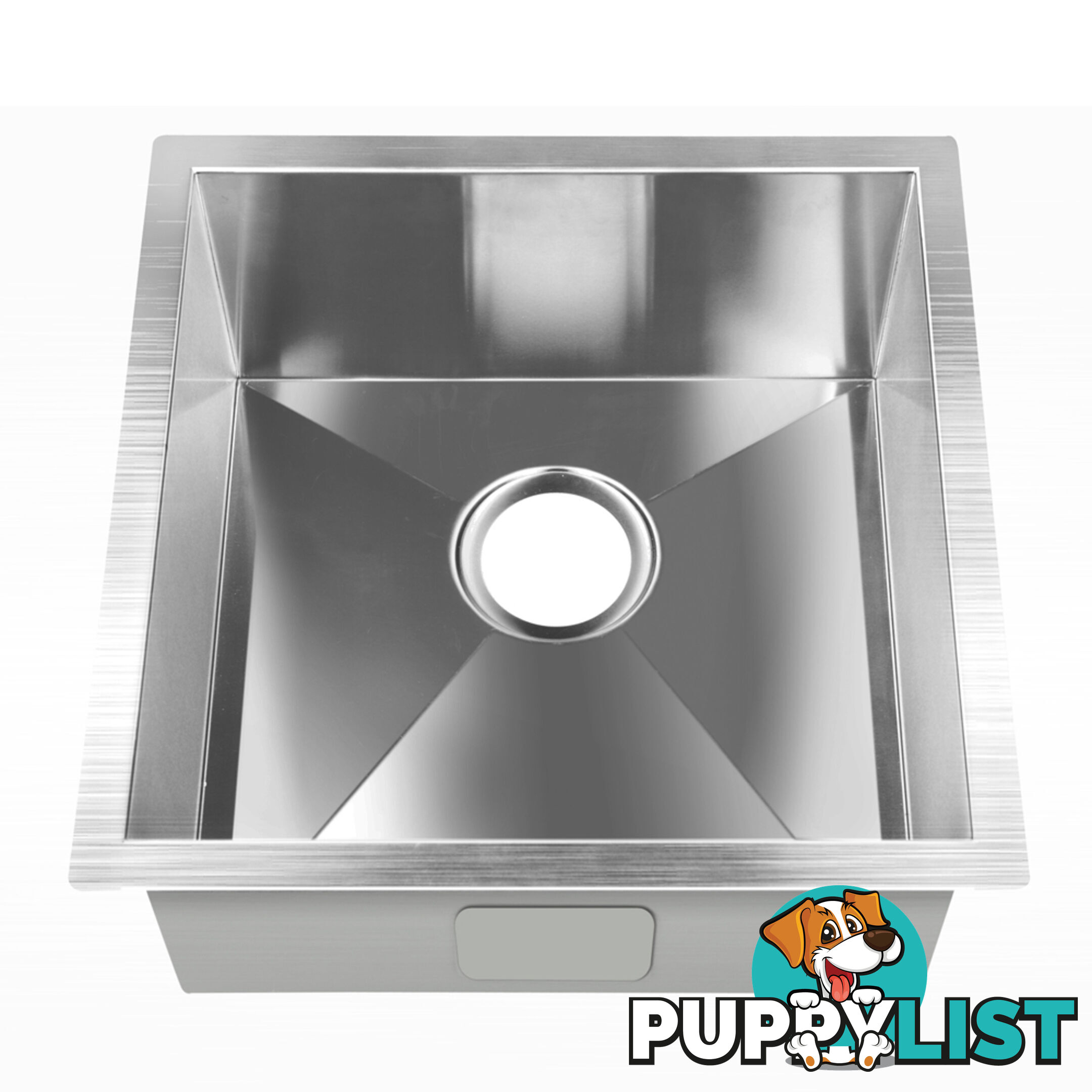 Stainless Steel Kitchen/Laundry Sink w/ Strainer Waste 440 x 440 mm