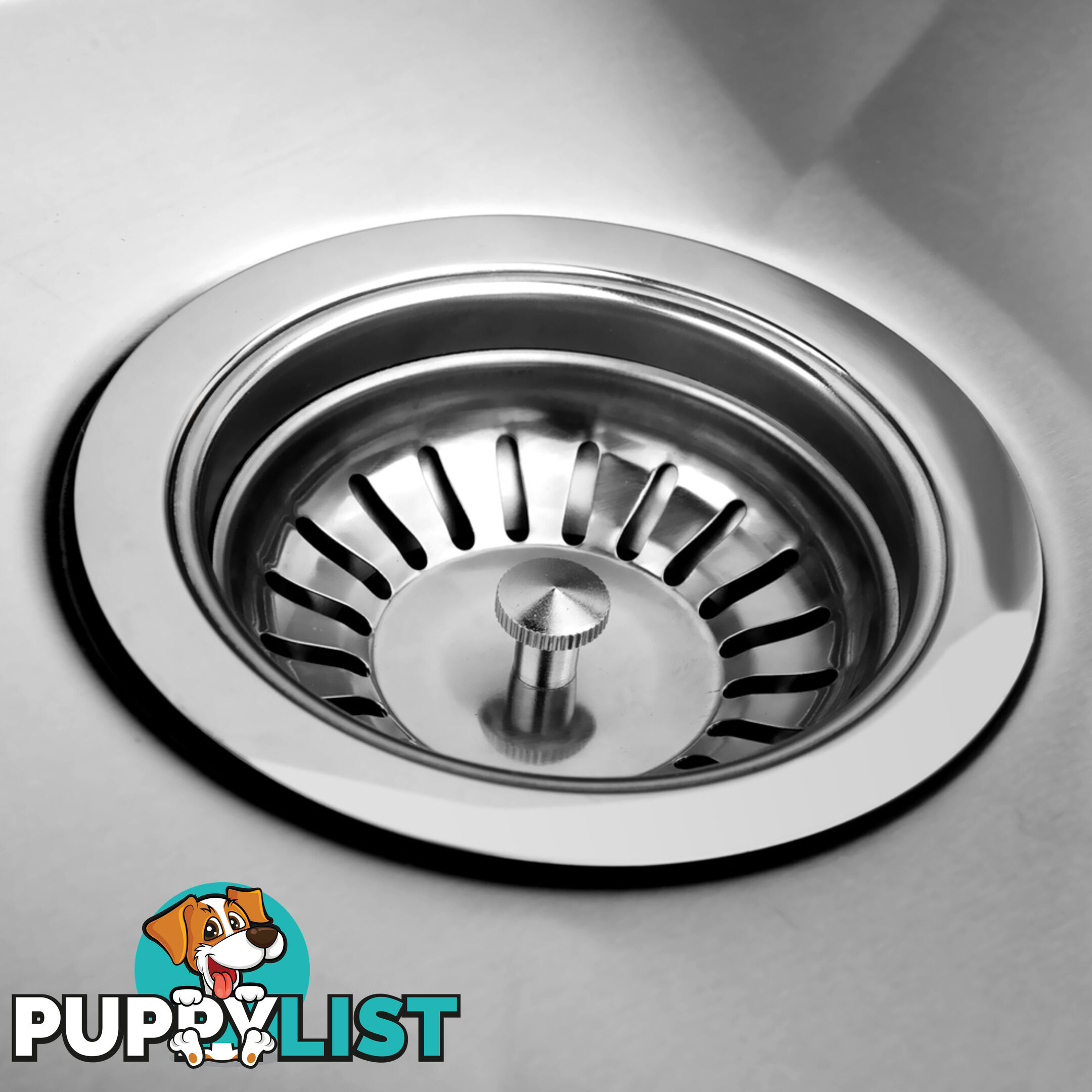 Stainless Steel Kitchen/Laundry Sink w/ Strainer Waste 440 x 440 mm