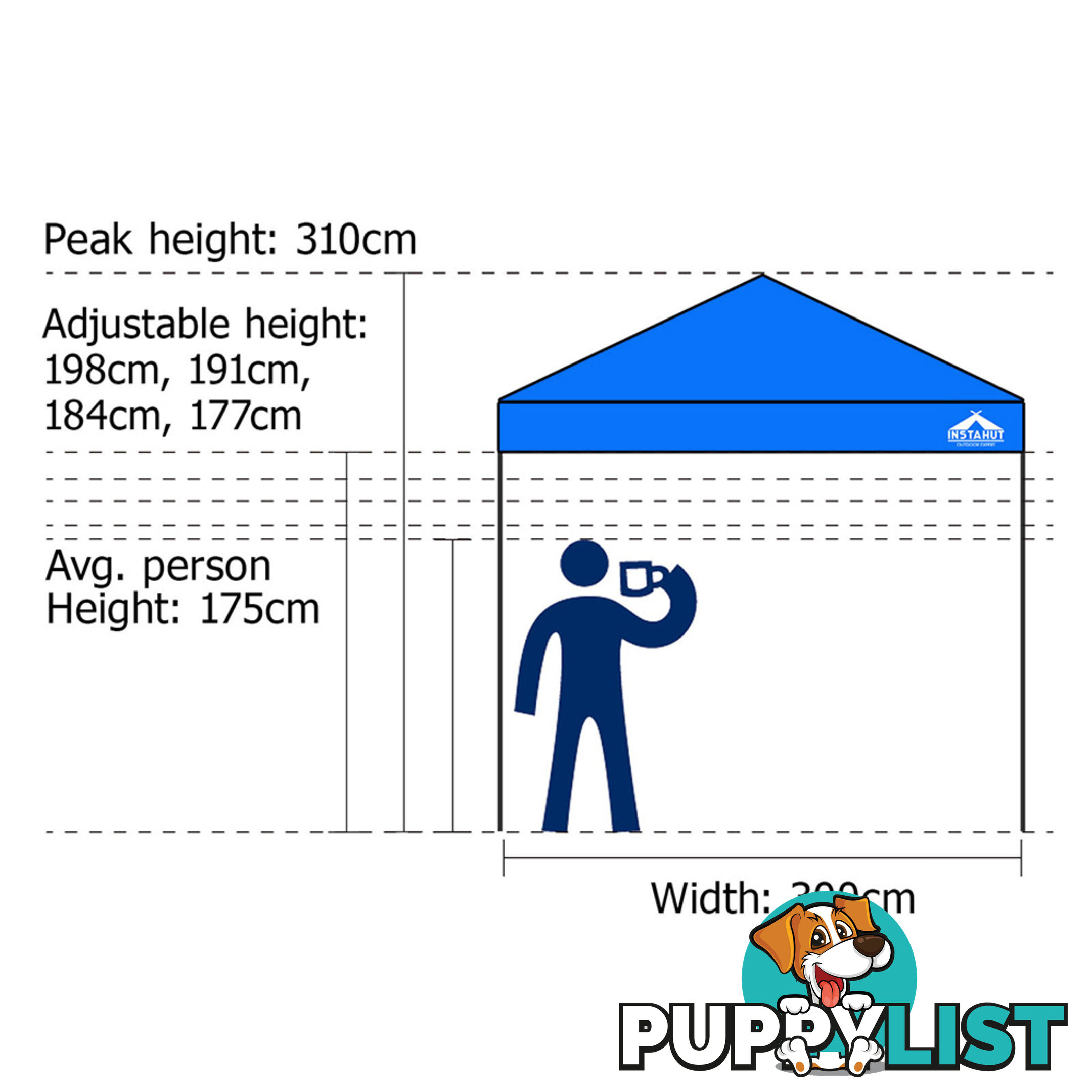 3X3 Pop Up Gazebo - Blue