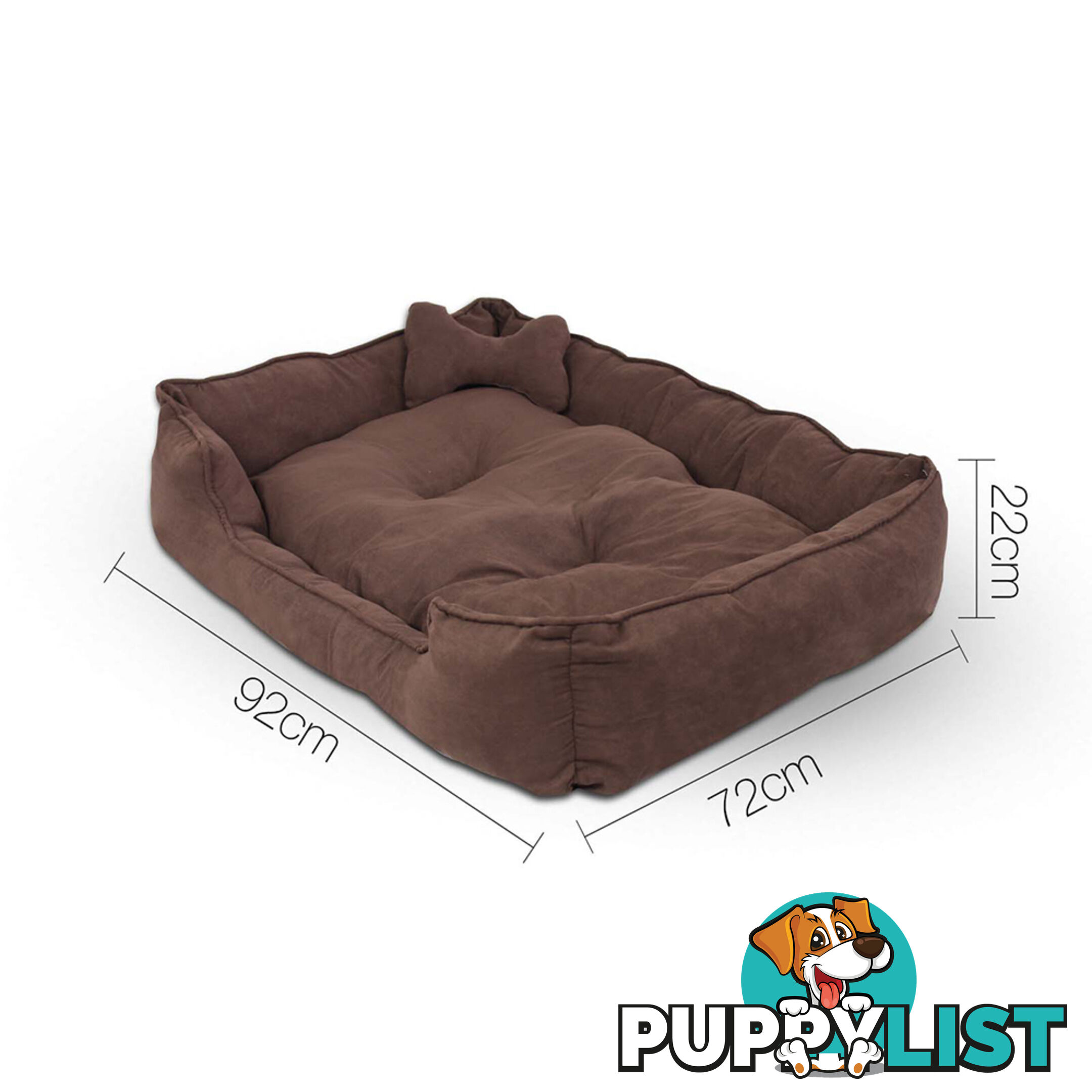 Faux Suede Washable Dog Bed - Large