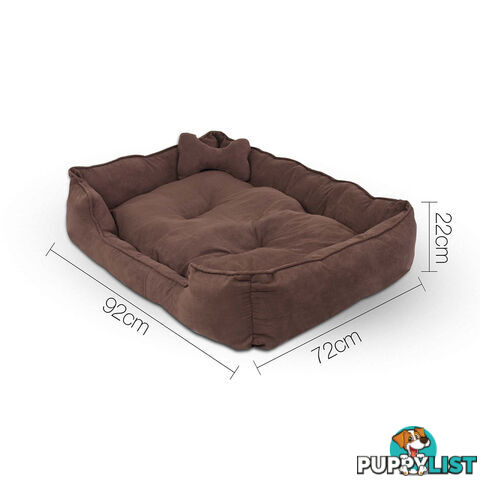 Faux Suede Washable Dog Bed - Large