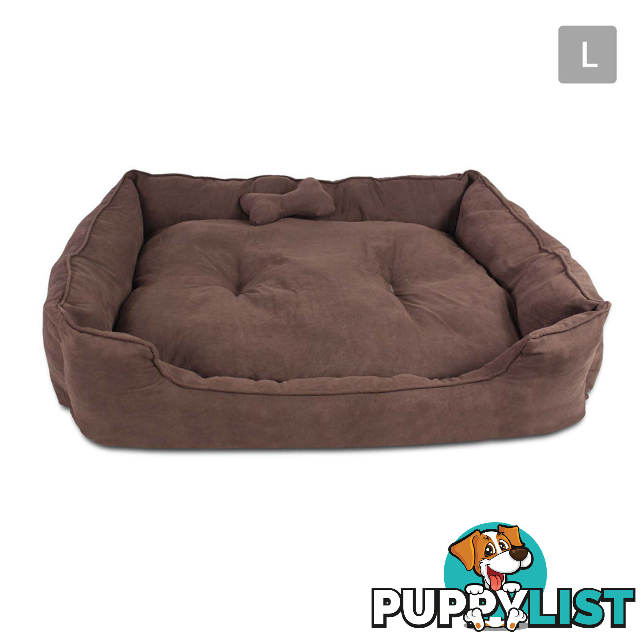 Faux Suede Washable Dog Bed - Large