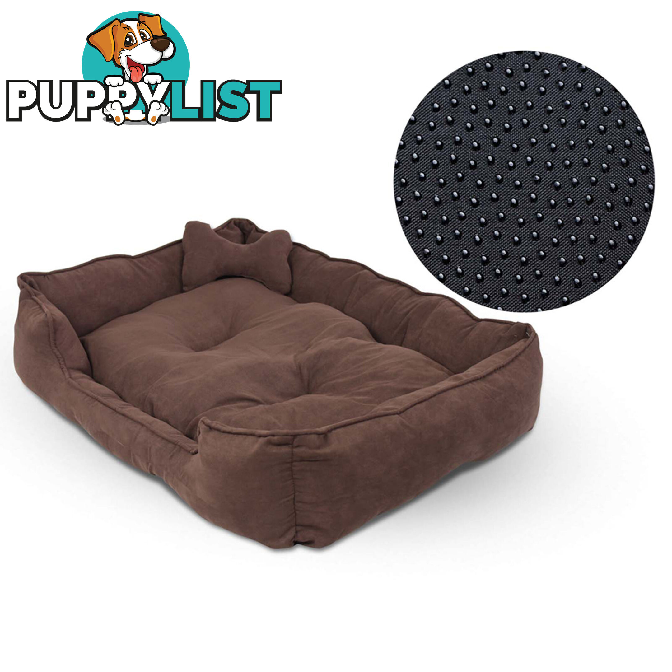 Faux Suede Washable Dog Bed - Large