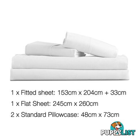 4 Piece Microfibre Sheet Set Queen _ÑÐ White