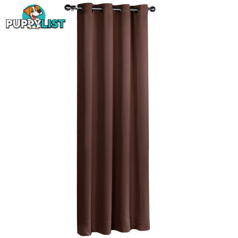 ArtQueen 3 Pass Eyelet Blockout Curtain Brown 180cm