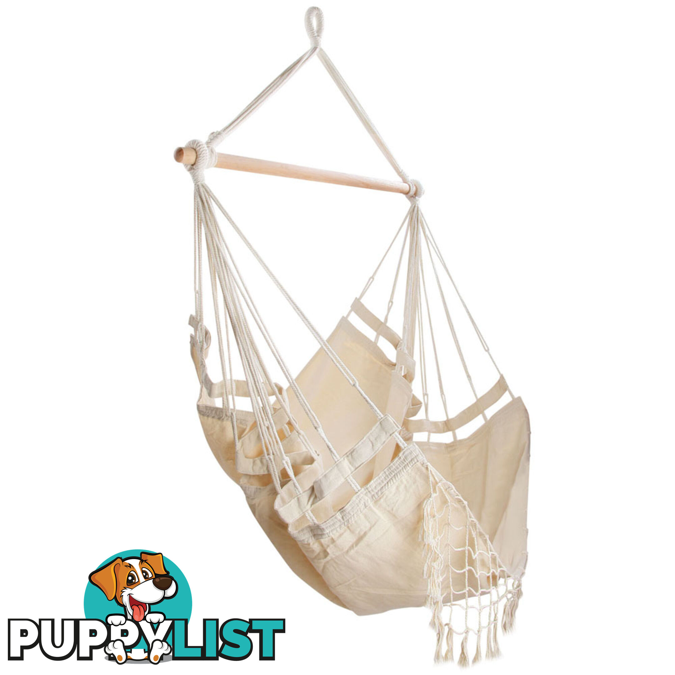 Creamy White Hanging Hammock Chair