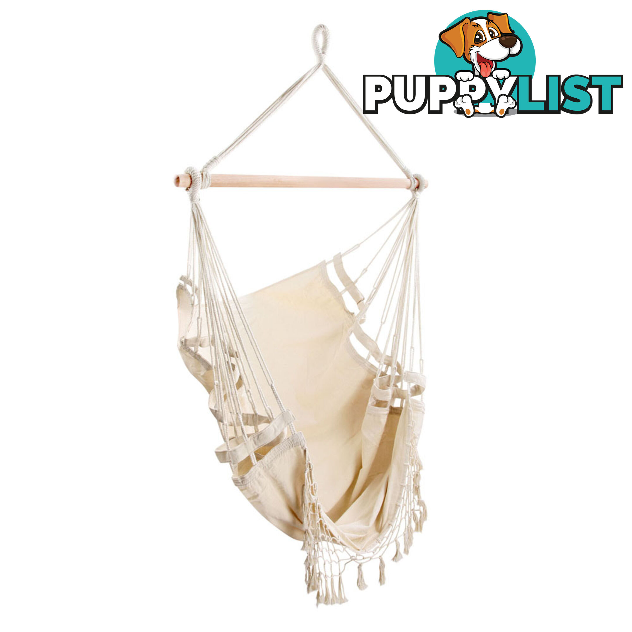 Creamy White Hanging Hammock Chair