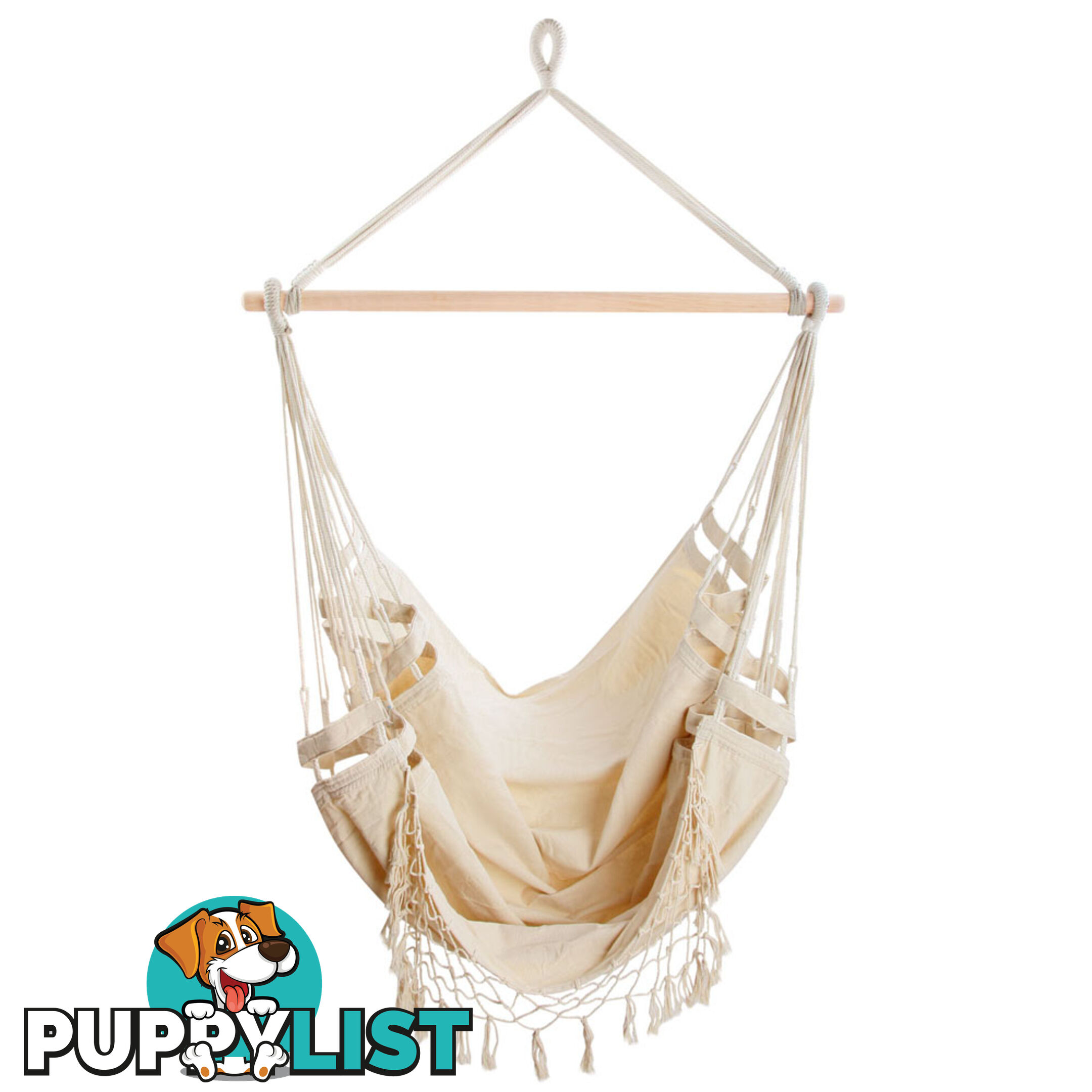 Creamy White Hanging Hammock Chair