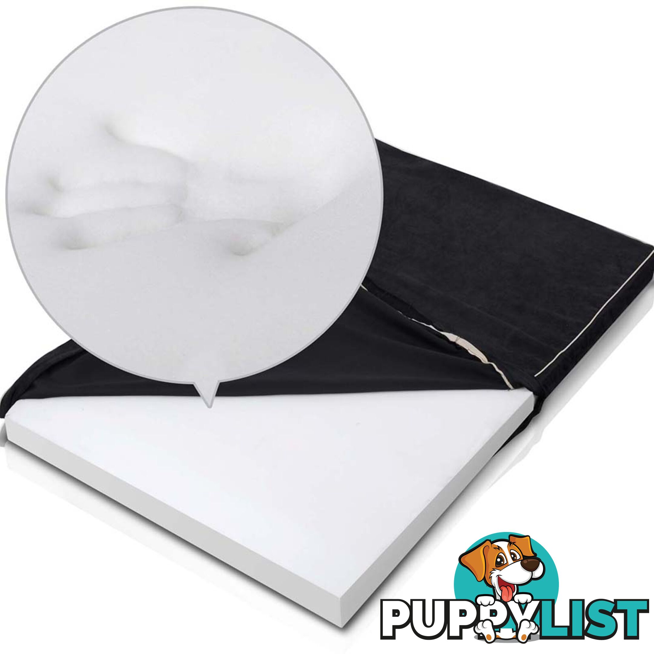 Pet Dog Anti Skid Sleep Memory Foam Mattress Bed Medium Black