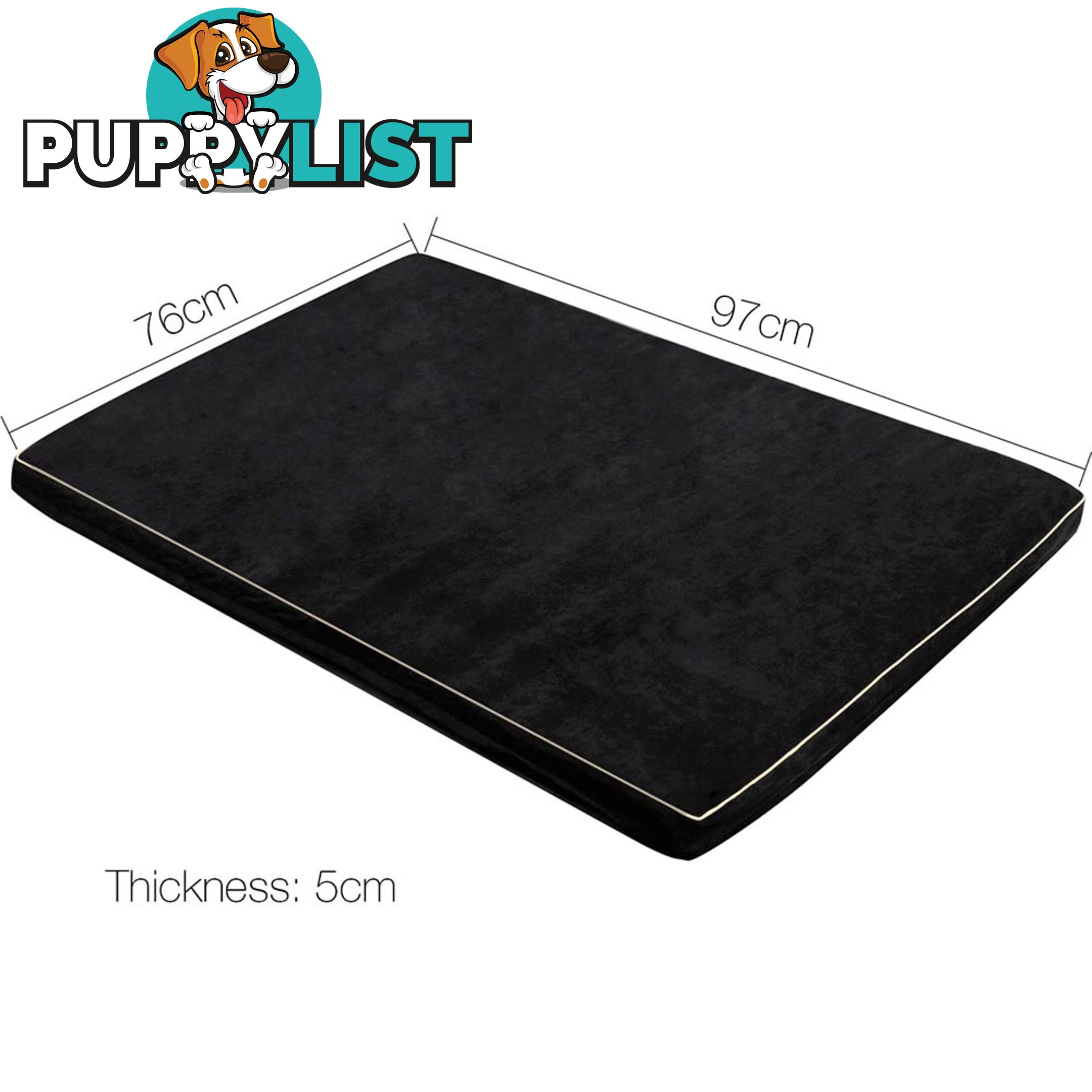 Pet Dog Anti Skid Sleep Memory Foam Mattress Bed Medium Black