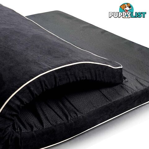 Pet Dog Anti Skid Sleep Memory Foam Mattress Bed Medium Black