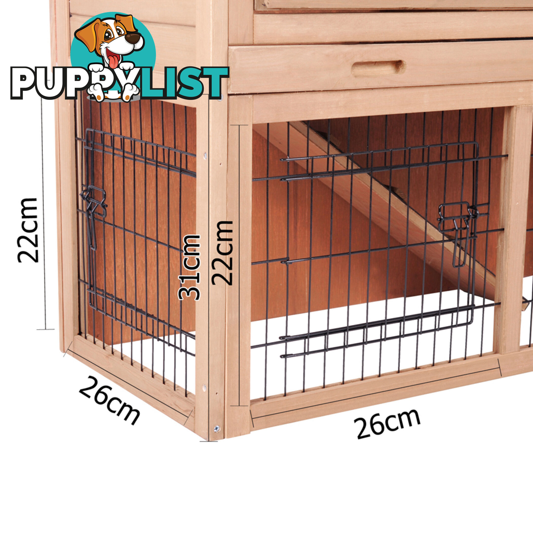 Rabbit Hutch Chicken Coop Cage Guinea Pig Ferret House w/ 2 Storeys Run