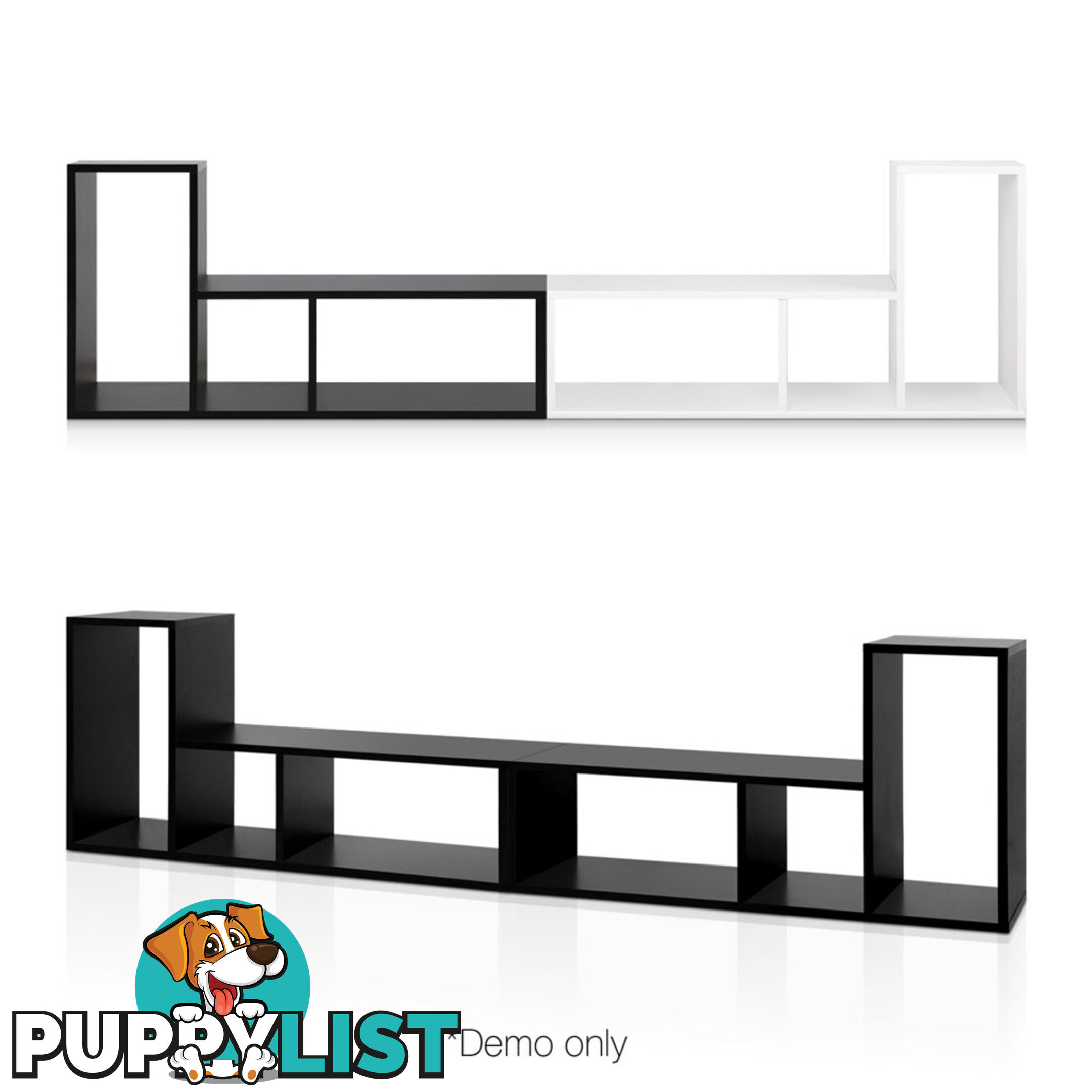 DIY L Shaped Display Shelf - Black