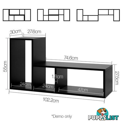 DIY L Shaped Display Shelf - Black