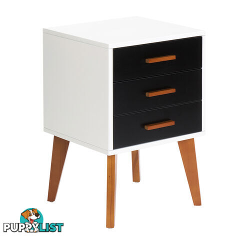 Bedside Table Cabinet Matt Black