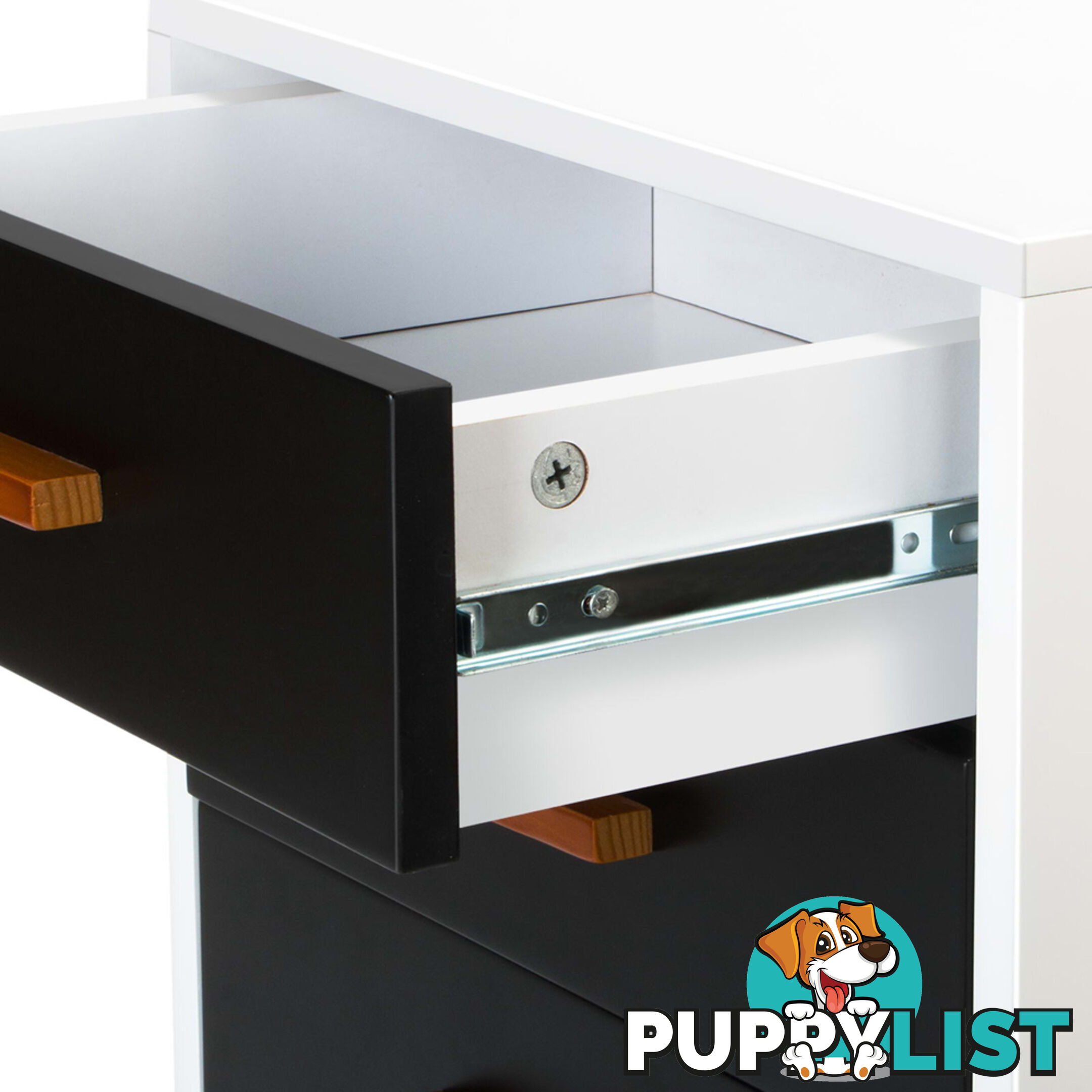 Bedside Table Cabinet Matt Black