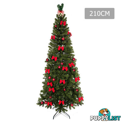 2.1M Christmas Tree with Ornaments - Green