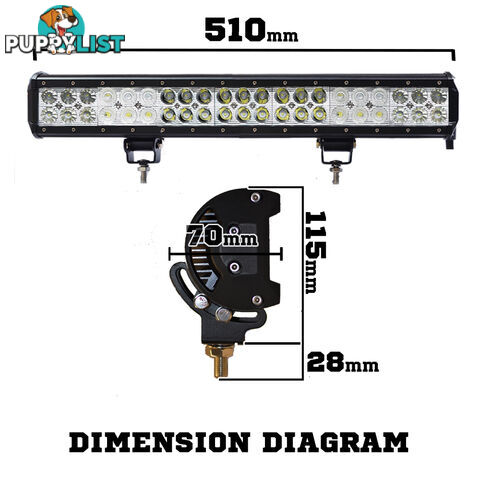 Philips 20inch 210W LED Light Bar SPOT FLOOD Combo OFFROAD Work Lamp Lumileds