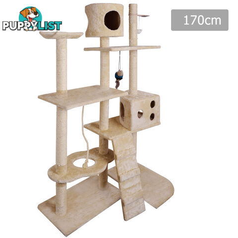 Cat Scratching Poles Post Furniture Tree 170cm Beige