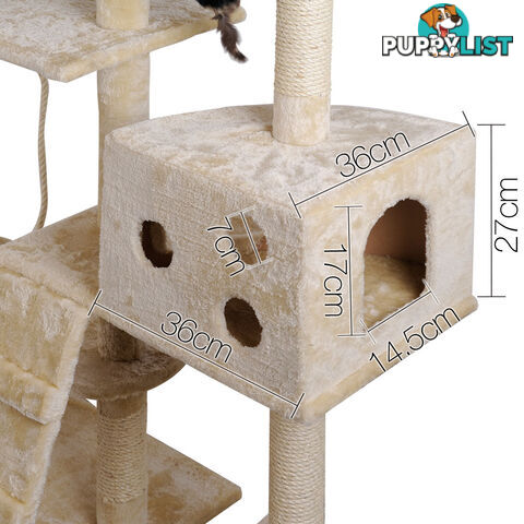 Cat Scratching Poles Post Furniture Tree 170cm Beige