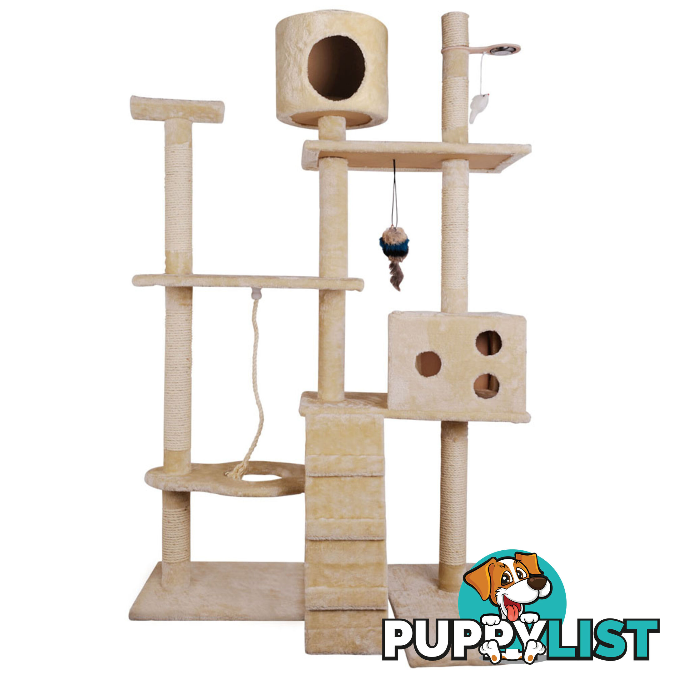 Cat Scratching Poles Post Furniture Tree 170cm Beige