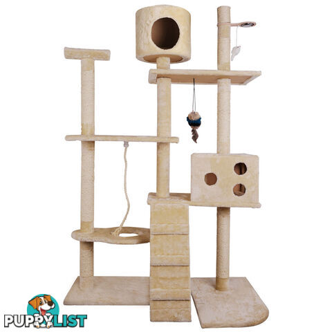 Cat Scratching Poles Post Furniture Tree 170cm Beige