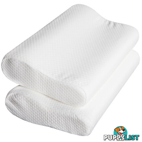 Set of 2 Visco Elastic Memory Foam Contour Pillows