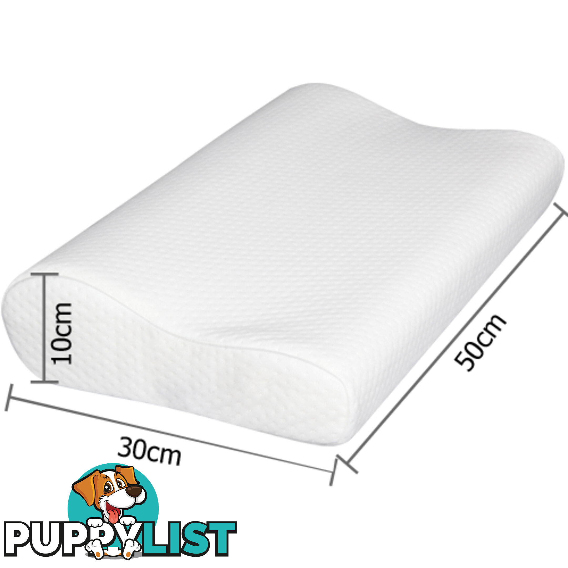 Set of 2 Visco Elastic Memory Foam Contour Pillows