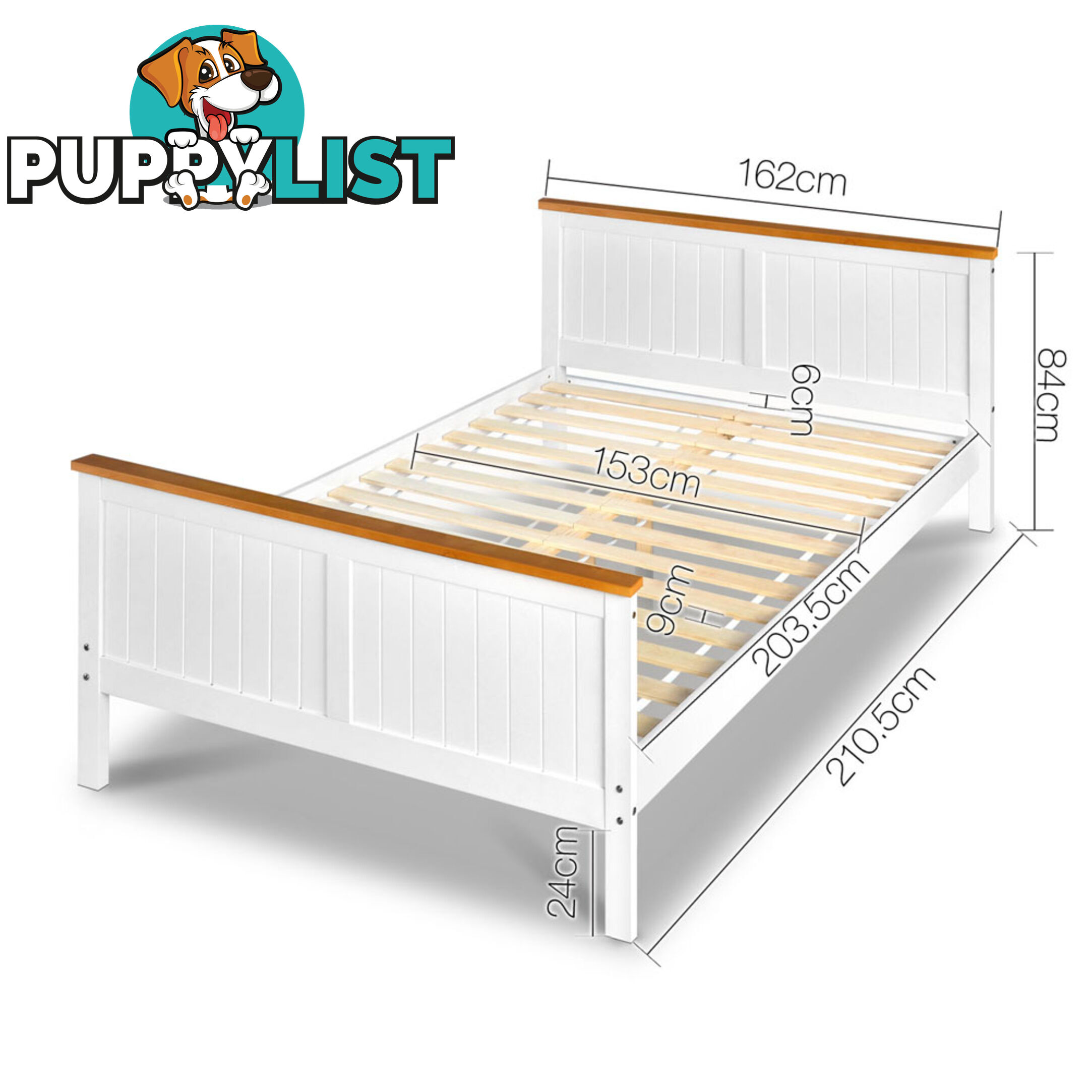 Pine Wood Queen Bed Frame