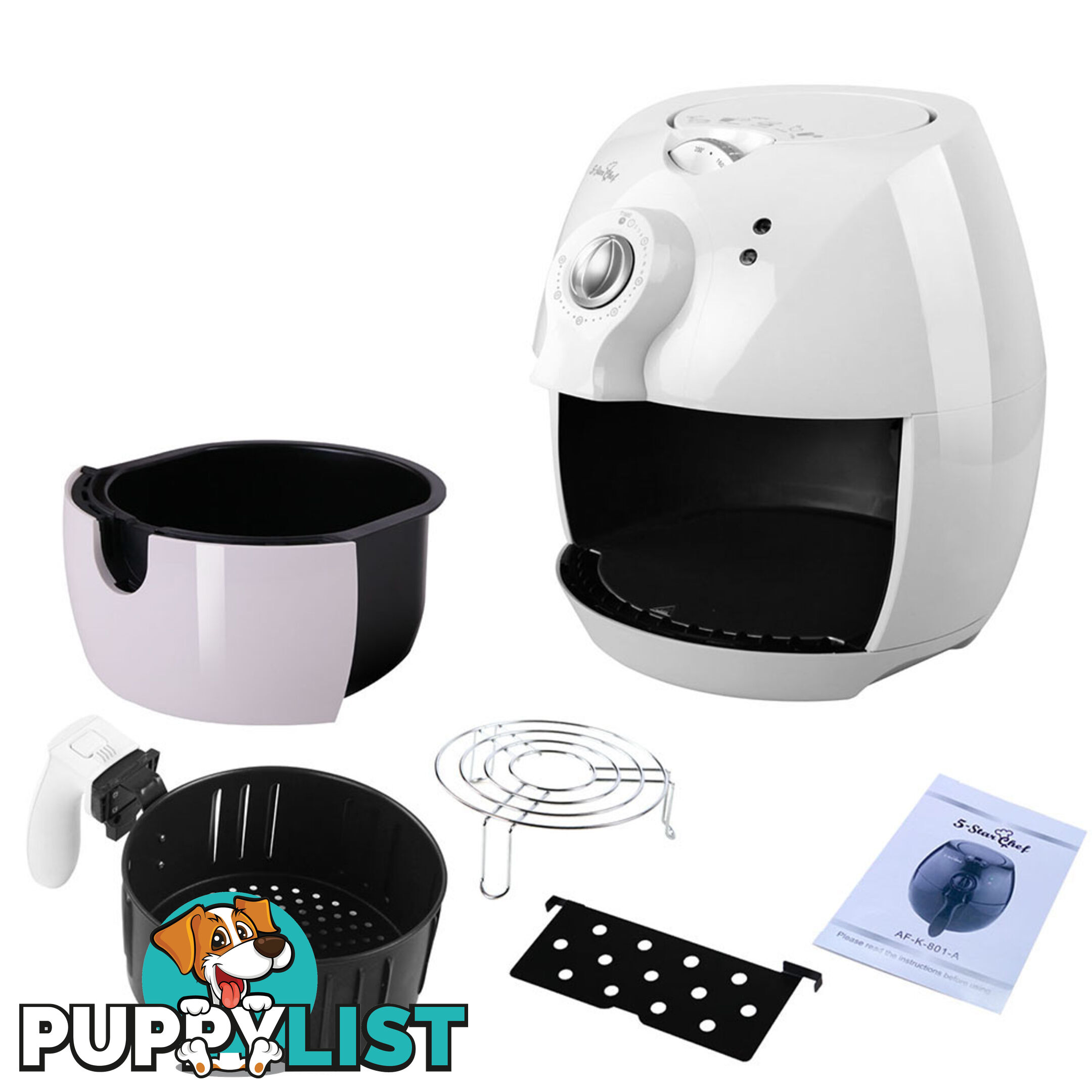 5 Star Chef Oil-Less Air Fryer 2.2L - White