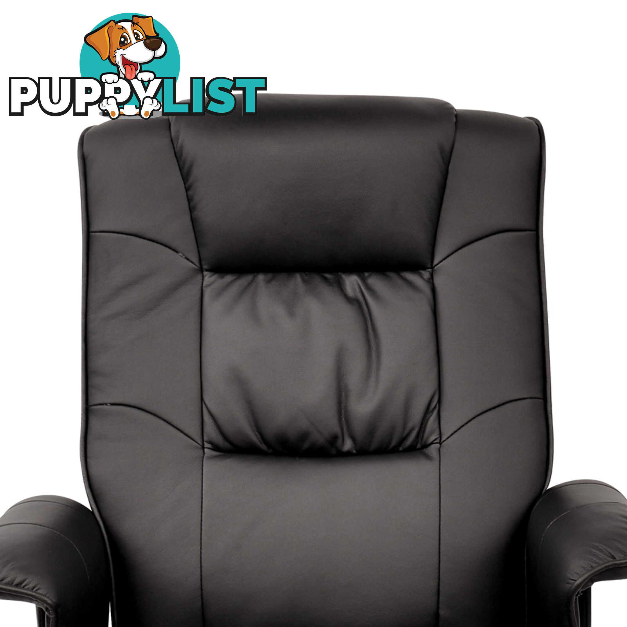 PU Leather Lounge Office Recliner Chair Ottoman Black