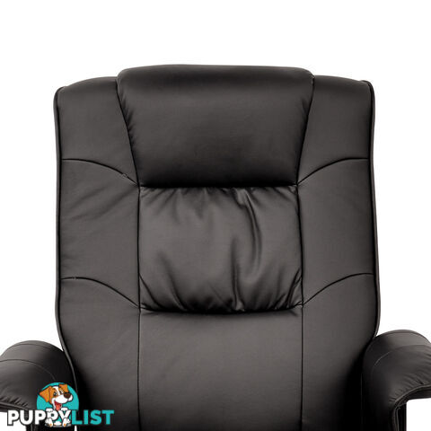 PU Leather Lounge Office Recliner Chair Ottoman Black