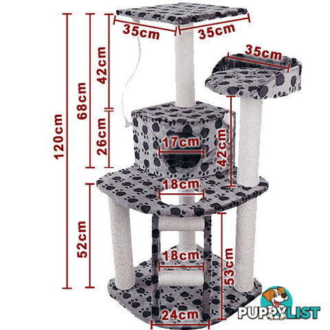 Cat Scratching Poles Post Furniture Tree House Condo Black Grey