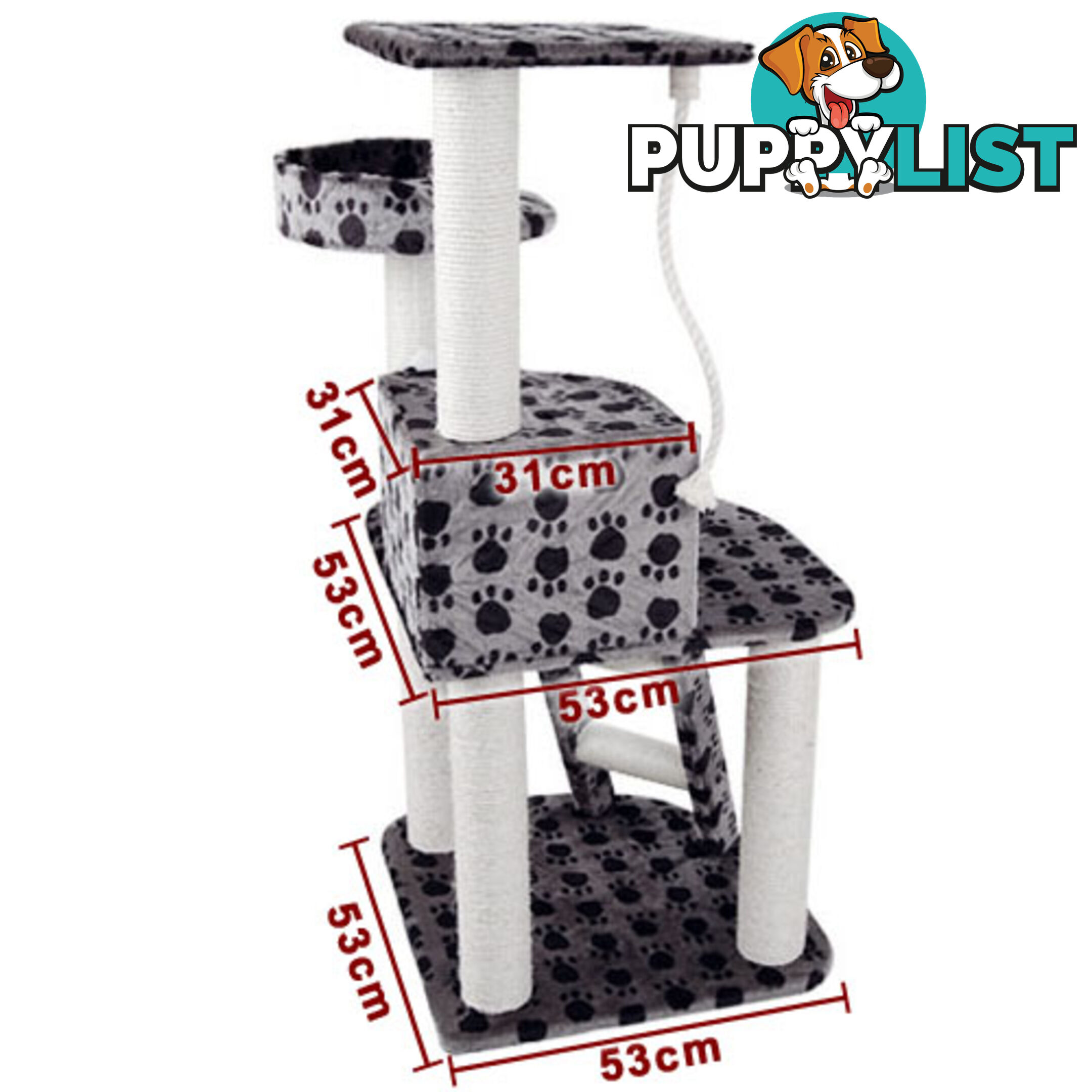 Cat Scratching Poles Post Furniture Tree House Condo Black Grey