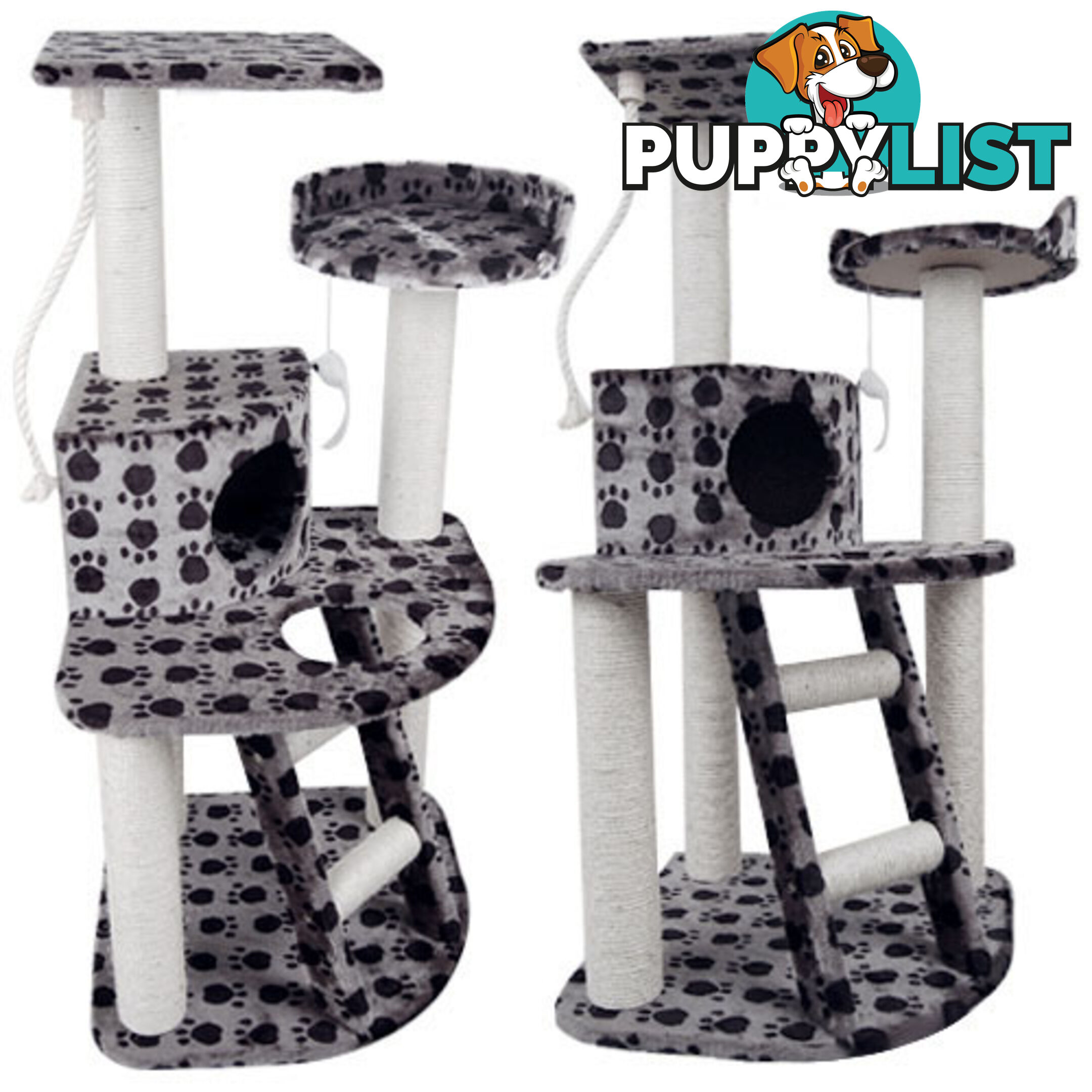 Cat Scratching Poles Post Furniture Tree House Condo Black Grey