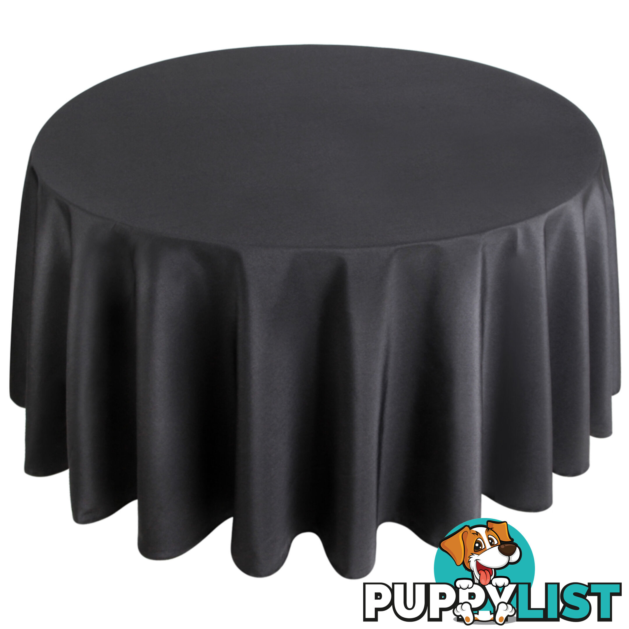 4 Pcs Wedding Table Cloth Round 305cm Black