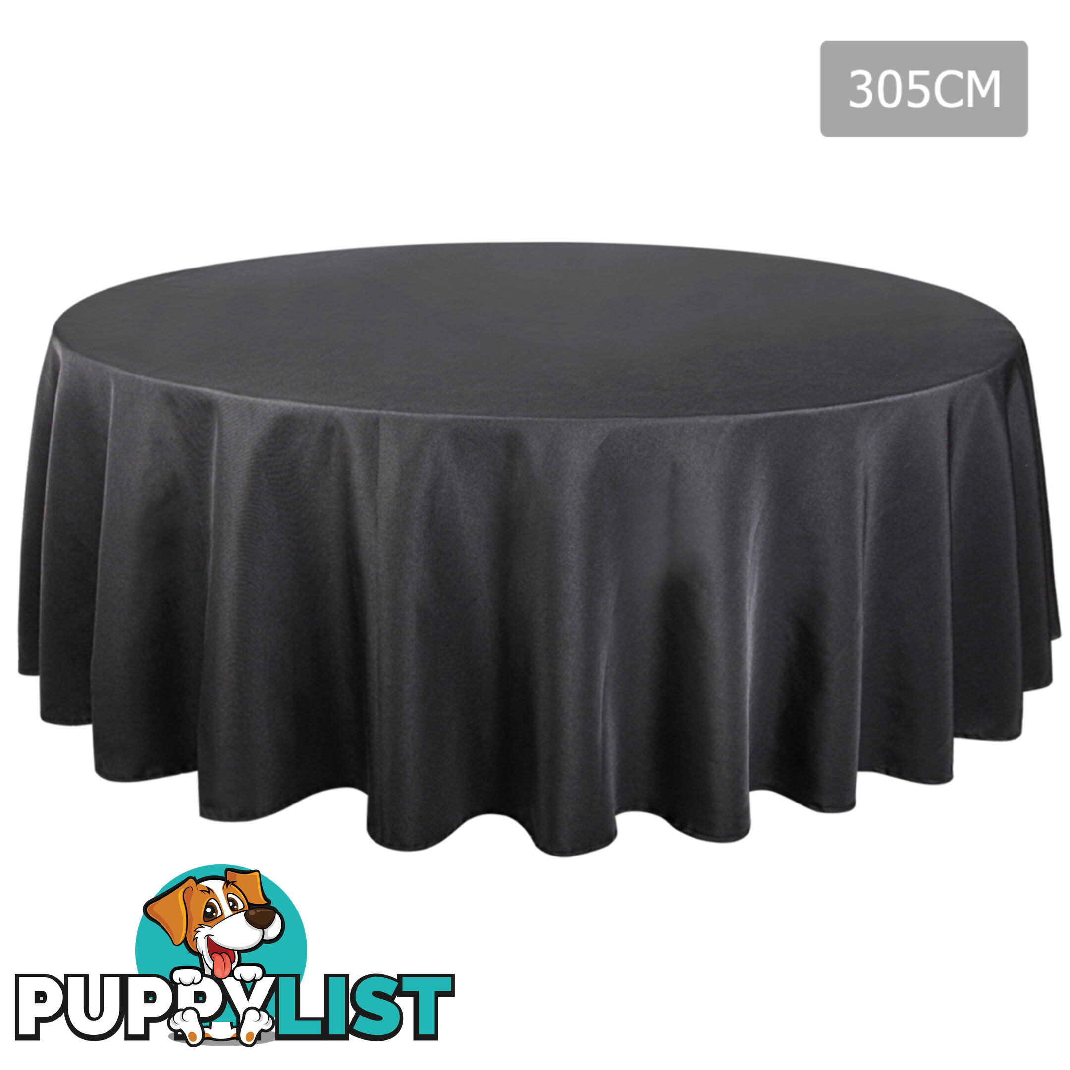 4 Pcs Wedding Table Cloth Round 305cm Black