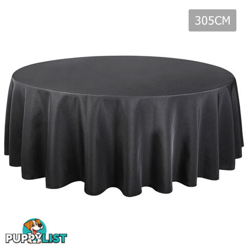 4 Pcs Wedding Table Cloth Round 305cm Black