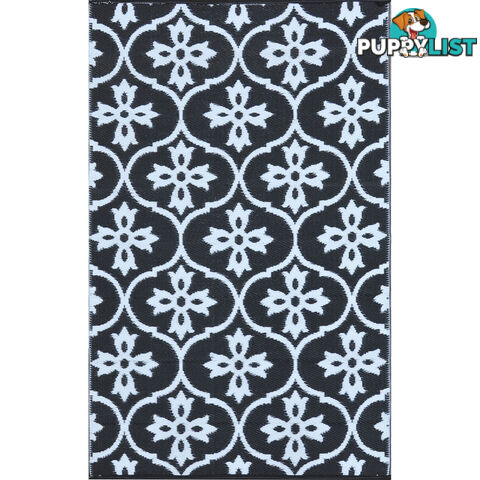 Moroccan Tile Reversable Rug Black & White 150x210cm