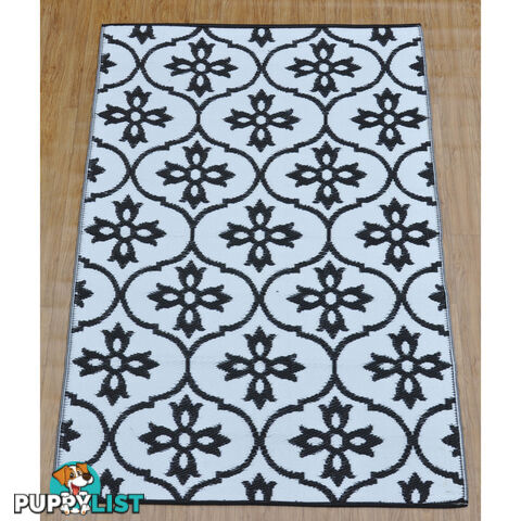 Moroccan Tile Reversable Rug Black & White 150x210cm