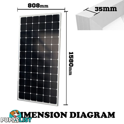 250W 12V Solar Panel kit Generator Power Mono Caravan Camping Battery Charging